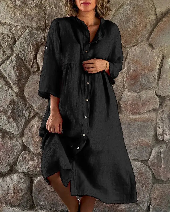 Vestido Midi de Linho Zalea